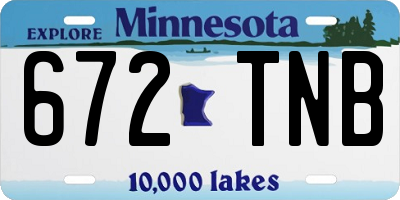 MN license plate 672TNB