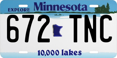 MN license plate 672TNC