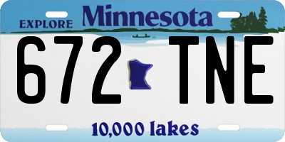 MN license plate 672TNE