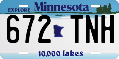 MN license plate 672TNH