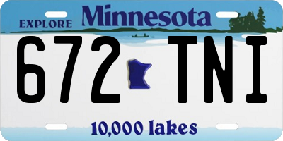 MN license plate 672TNI