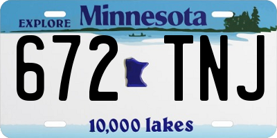 MN license plate 672TNJ