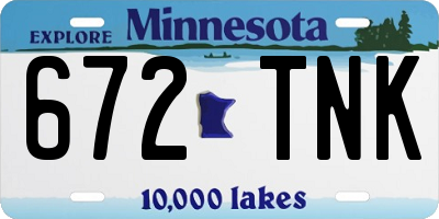 MN license plate 672TNK