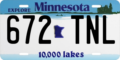 MN license plate 672TNL