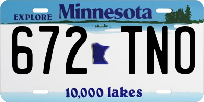MN license plate 672TNO
