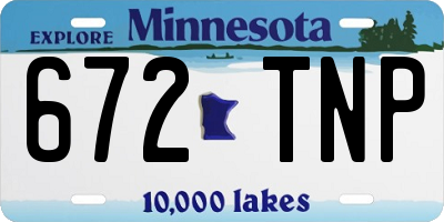 MN license plate 672TNP