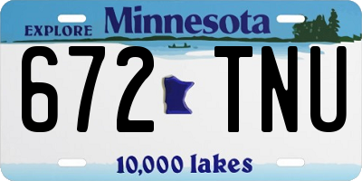 MN license plate 672TNU