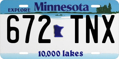 MN license plate 672TNX