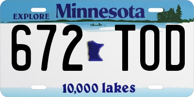 MN license plate 672TOD