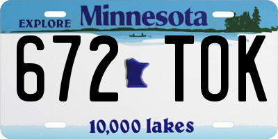 MN license plate 672TOK