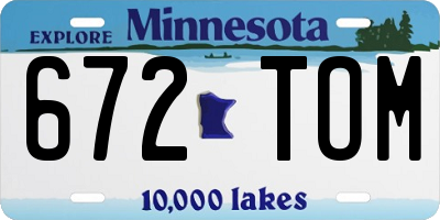 MN license plate 672TOM