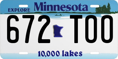 MN license plate 672TOO
