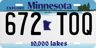 MN license plate 672TOQ