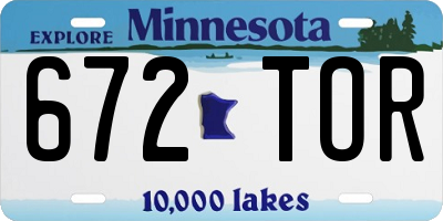 MN license plate 672TOR