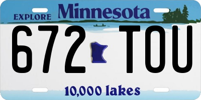 MN license plate 672TOU