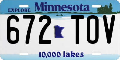 MN license plate 672TOV