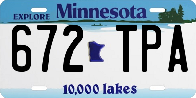 MN license plate 672TPA