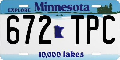 MN license plate 672TPC