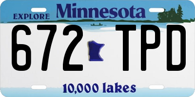 MN license plate 672TPD