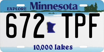 MN license plate 672TPF