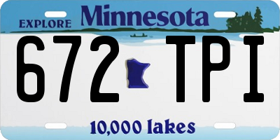 MN license plate 672TPI