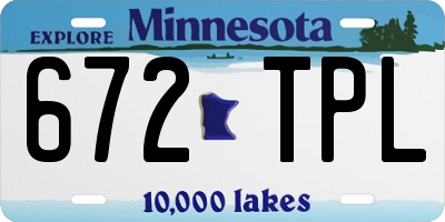 MN license plate 672TPL