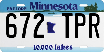MN license plate 672TPR
