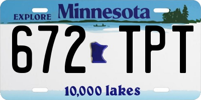 MN license plate 672TPT