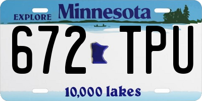 MN license plate 672TPU
