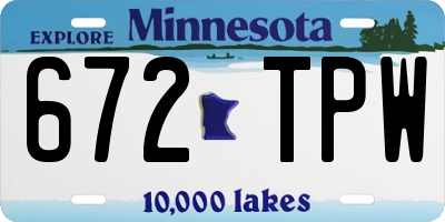 MN license plate 672TPW