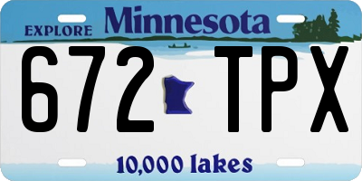 MN license plate 672TPX