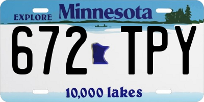 MN license plate 672TPY