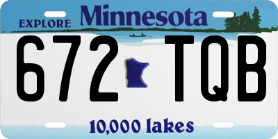 MN license plate 672TQB