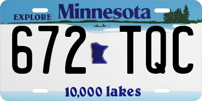 MN license plate 672TQC