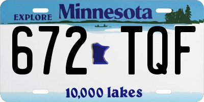MN license plate 672TQF
