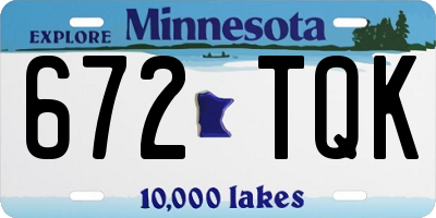 MN license plate 672TQK