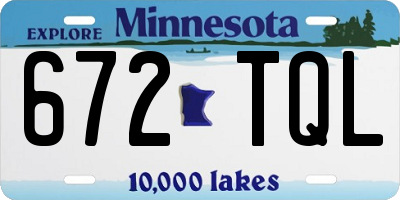 MN license plate 672TQL