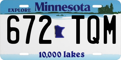 MN license plate 672TQM