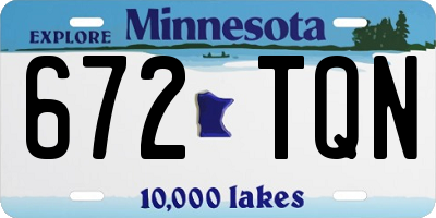 MN license plate 672TQN