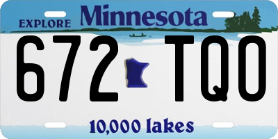 MN license plate 672TQO