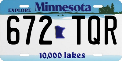 MN license plate 672TQR