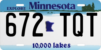 MN license plate 672TQT