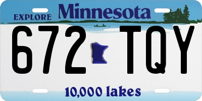 MN license plate 672TQY