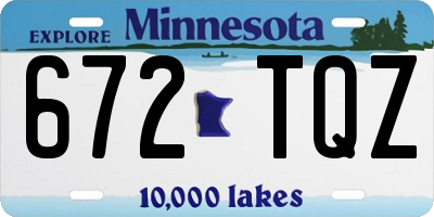 MN license plate 672TQZ