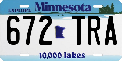 MN license plate 672TRA