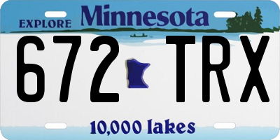 MN license plate 672TRX