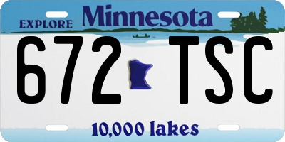 MN license plate 672TSC