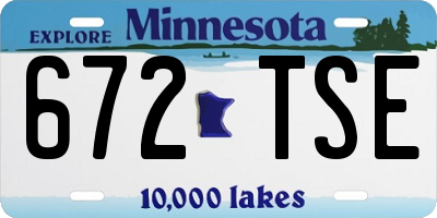 MN license plate 672TSE