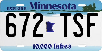 MN license plate 672TSF