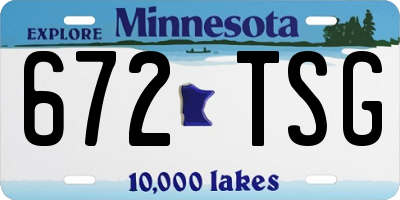 MN license plate 672TSG